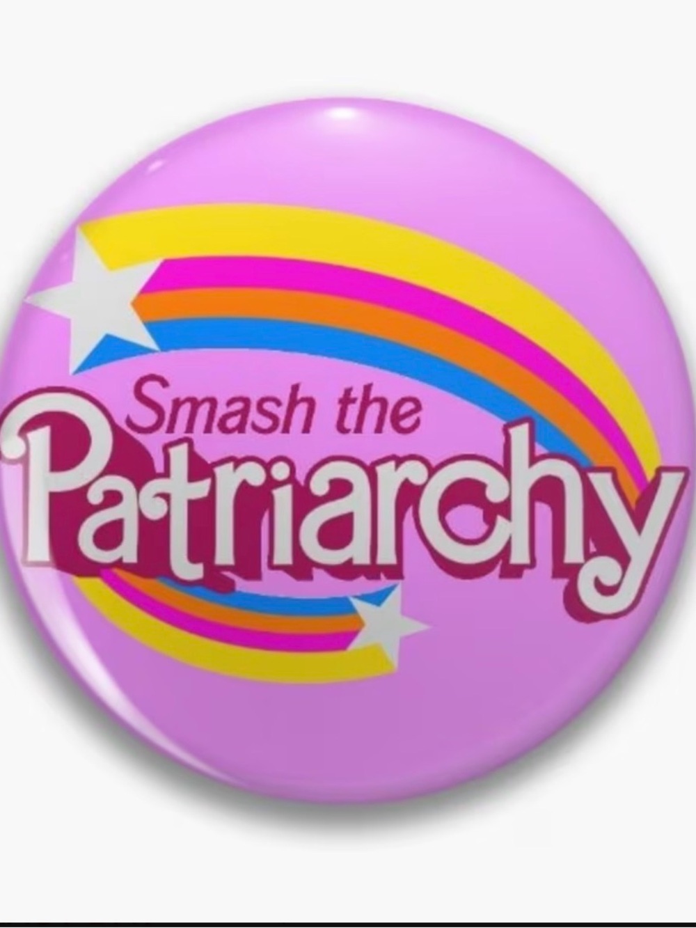 ⭐️ Smash the Patriarchy Pink Rainbow Button Pin New